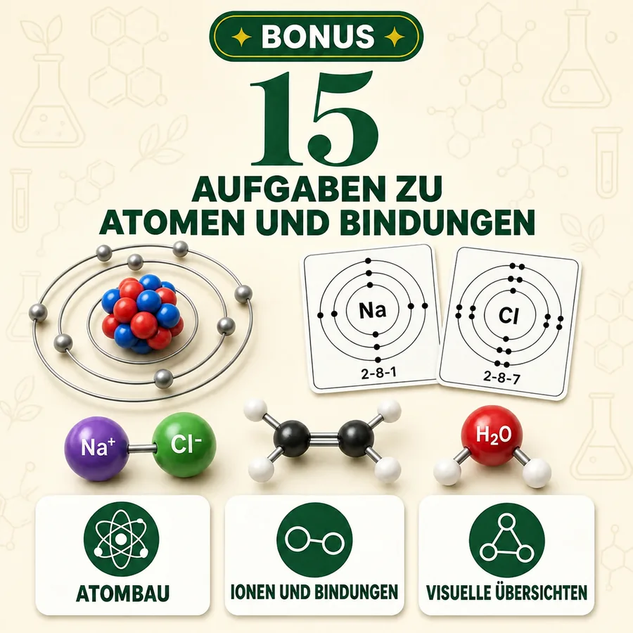 15 Aufgaben zu Atomen und Bindungen