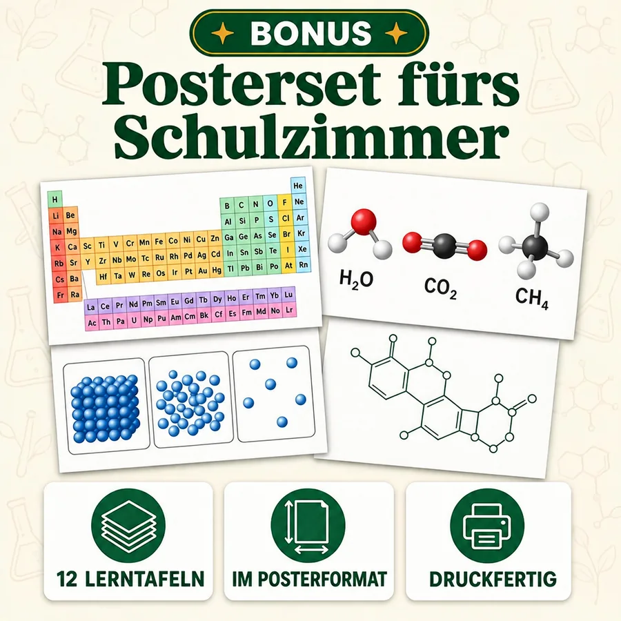 Posterset fürs Schulzimmer — 12 Lerntafeln