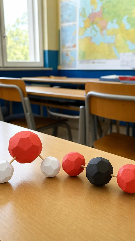 Fertiges Molekülmodell aus Papier